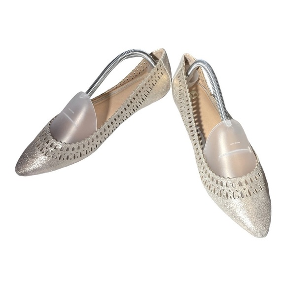 Joes Cutout Silver/gold Flat size 10 NWT - Picture 7 of 9